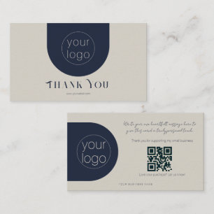 Visita Tarjeta de agradecimiento QR de logotipo para pequ