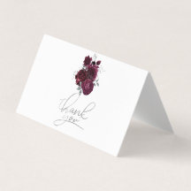 Tarjeta de agradecimiento Rosas de Borgoña