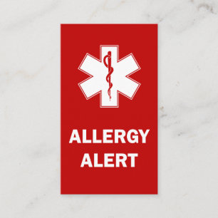 Visita Tarjeta de alerta de alergia de personalizable