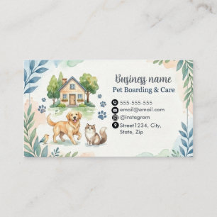 Visita Tarjeta de alojamiento de mascotas minimalista con