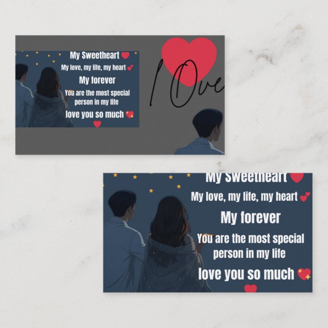 Visita Tarjeta de amor romántico para ser querido | Parej (Anverso / Reverso)