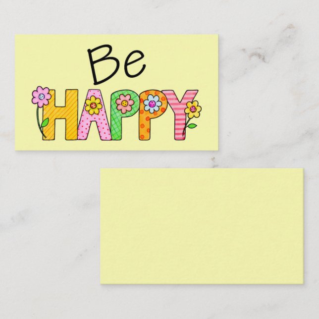 Visita Tarjeta de animación Be Happy Mini (Anverso / Reverso)