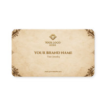 Tarjeta de aretes de pergamino de crema vintage y