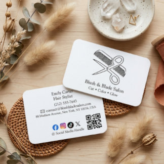 Visita Tarjeta de artista de cabello minimalista moderno