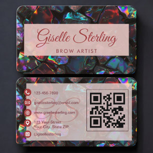 Visita Tarjeta de artista de cejas Opal Black con código 