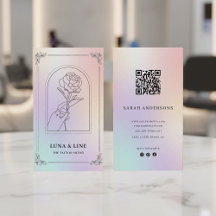 Tarjeta de artista de tatuaje holográfico de lujo 