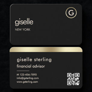 Visita Tarjeta de asesor financiero código QR Black Gold