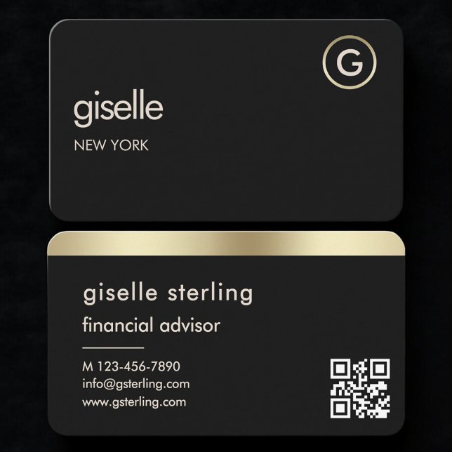 Visita Tarjeta de asesor financiero código QR Black Gold (Subido por el creador)