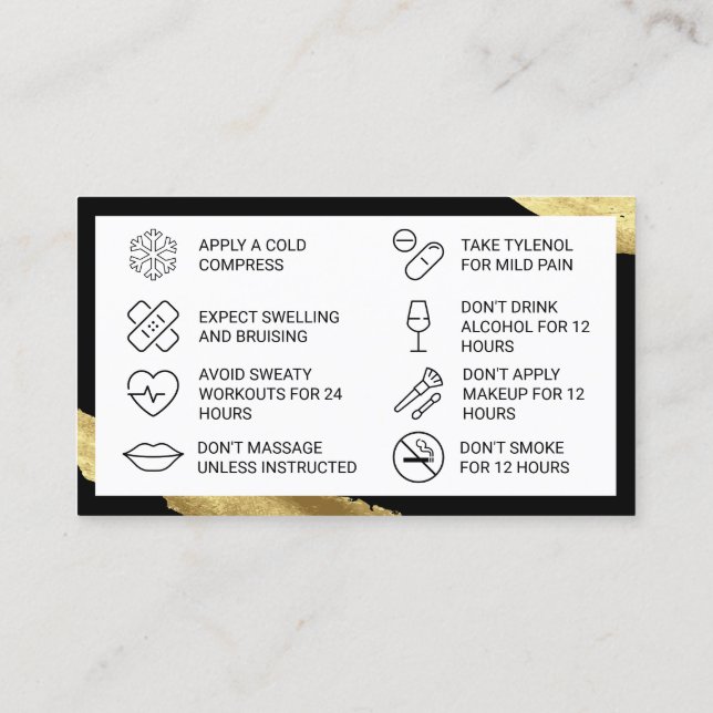 Visita Tarjeta de atención posterior a botox rosa (Reverso)