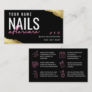 Visita Tarjeta de atención posterior a las uñas rosadas
