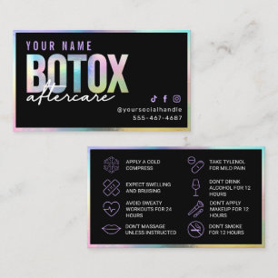 Visita Tarjeta de atención posterior de botox holográfi