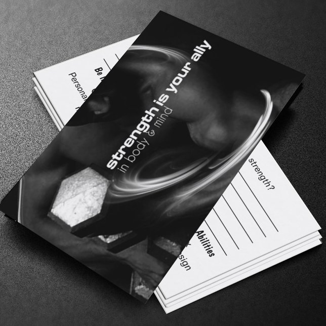 Visita Tarjeta de ayuda para entrenamiento de fuerza (Strength is your ally in body and mind coaching cards)