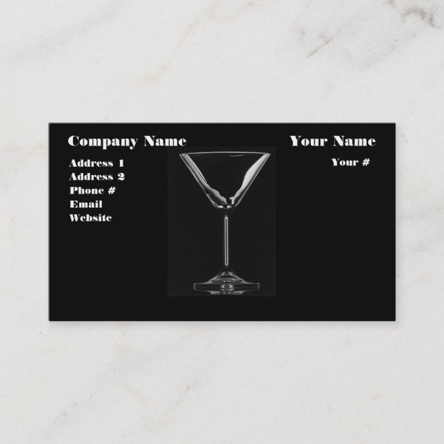 Visita Tarjeta de Bar/Bebida (Anverso)