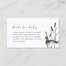 Tarjeta de bebé de Mallard Duck Baby Shower Books