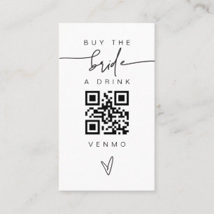 Visita Tarjeta de bebida Novia y Groom Scan QR Boda de có