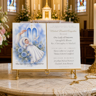 Visita Tarjeta de Bendición Tradicional de Bautizo Católi