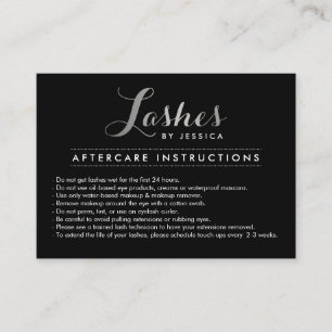 Visita Tarjeta de bienvenida Glam Lashes Script Plata/Neg