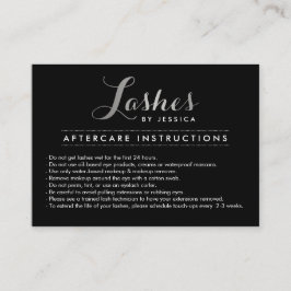 Visita Tarjeta de bienvenida Glam Lashes Script Plata/Neg