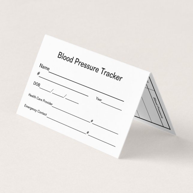 Visita Tarjeta de billetera de presión arterial (Anverso)
