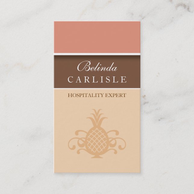 Visita Tarjeta de Biz Perky Pineapple (Peach) (Anverso)
