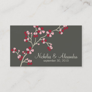 Visita Tarjeta de Boda Cherry Blossom oscura (roja)