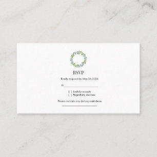 Visita Tarjeta de boda con corona de eucalipto para RSVP