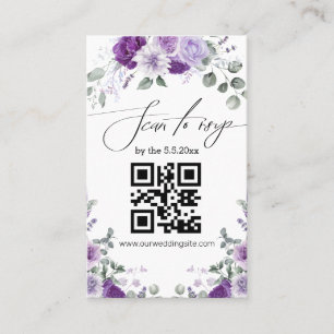 Visita tarjeta de boda de código qr de respuesta elegante