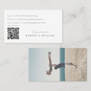Visita tarjeta de boda de redes sociales con código qr de