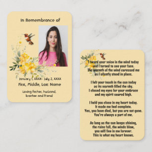 Visita Tarjeta de bolsillo conmemorativa Hummingbird Rosa