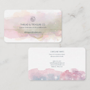 Visita Tarjeta de Bordado Acuarela Pastel