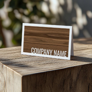 Visita Tarjeta de borde blanco para diseño de madera de á