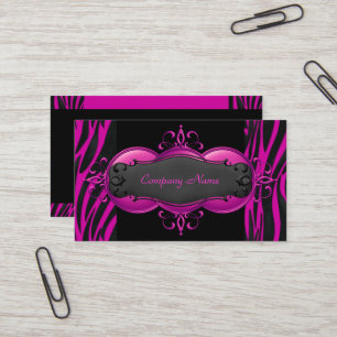 Visita Tarjeta de boutique elegante cebra rosa negro