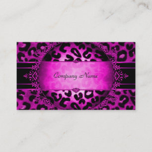 Visita Tarjeta de Boutique Negra Rosa Caliente Leopardo E