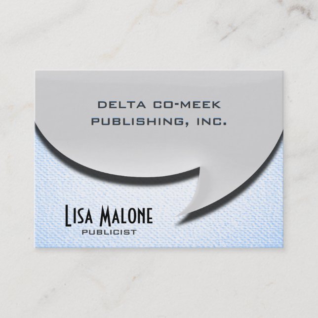 Visita Tarjeta de burbuja de voz [estilo 3d] (Anverso)