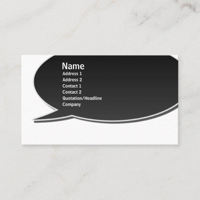 Visita Tarjeta de burbuja negra del discurso (Anverso)