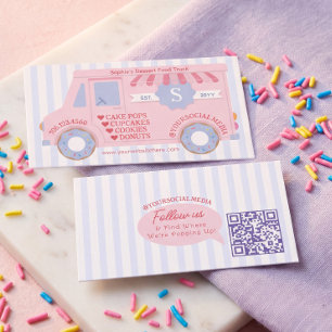 Visita Tarjeta de Camión de Comida Dulce Rosa Divertida R