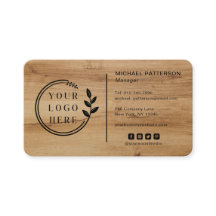 Tarjeta de carpintería de madera con código QR par