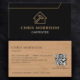 Visita Tarjeta de carpintero de carpintería código QR de