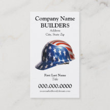 Tarjeta de Casco de Construcción de la Bandera de 