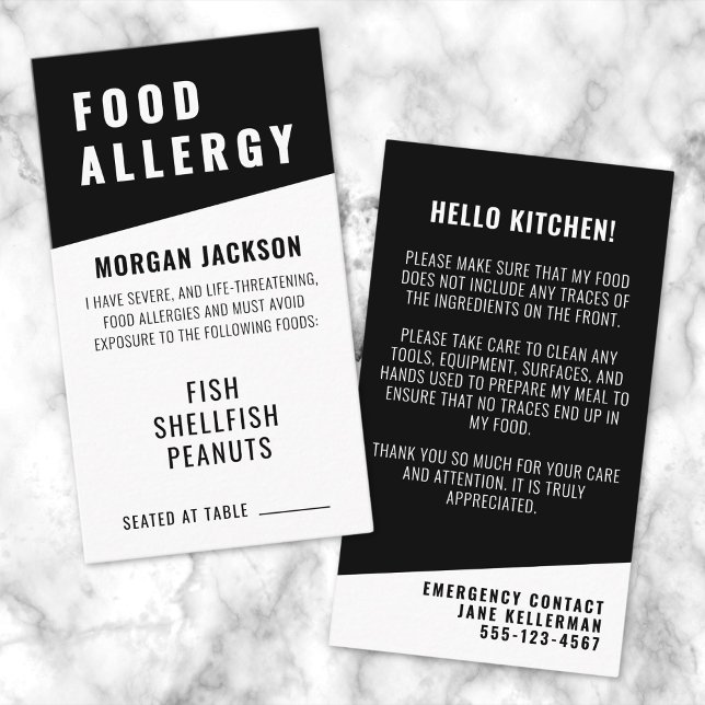Visita Tarjeta de Chef de Alergía Alimentaria (Food Allergy Chef Card)
