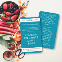 Tarjeta de Chef Personalizada de Alergia Alimentar