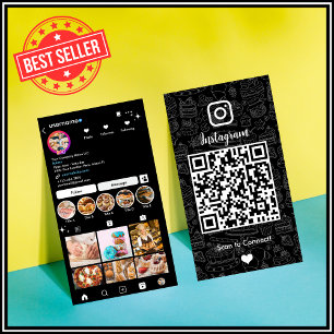 Visita Tarjeta de chef y panadería negra elegante Instagr