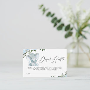 Visita Tarjeta de cierre Blue Floral Elephant Diaper Raff