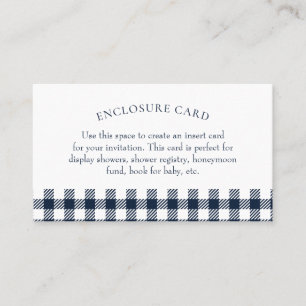 Visita Tarjeta de cierre Blue Gingham Shower