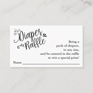 Visita Tarjeta de cierre de Raffle con Diaper de Script L