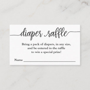 Visita Tarjeta de cierre de Raffle con Diaper de Script L