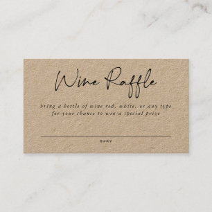Visita Tarjeta de cierre Wine Raffle