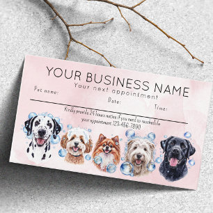 Visita Tarjeta de cita acuarela perros burbujas