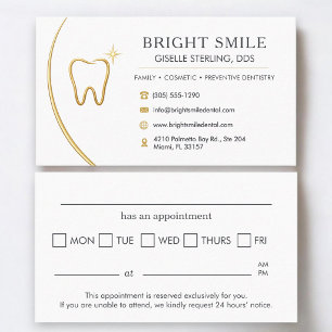 Visita Tarjeta de cita con dentista elegante con logotipo