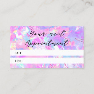 Visita tarjeta de cita con foto de textura opal rosa